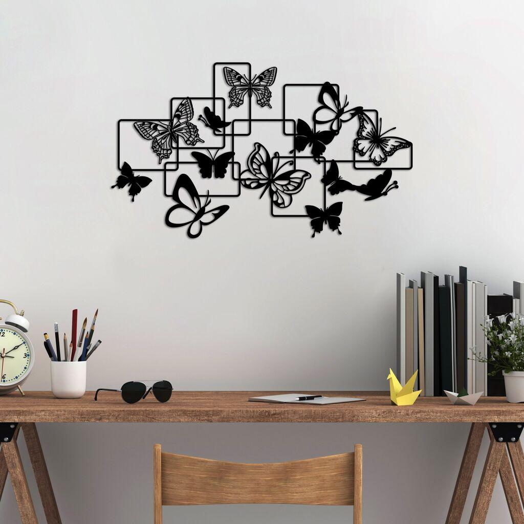 Wallity Zidna dekoracija Butterflies - L, 70 x 40 cm,  Crna