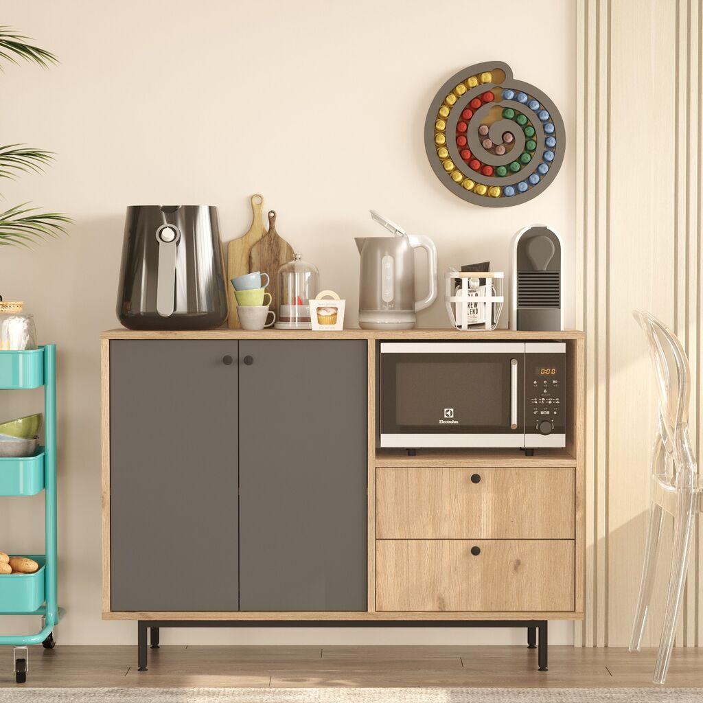 Hanah Home Komoda RE2-SA, 120x85x35.5 cm, Antracit