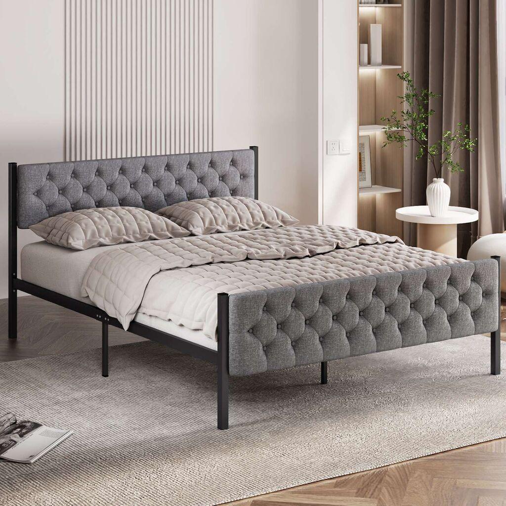 Hanah Home Francuski ležaj Stil, 120x88x200 cm, Sivi