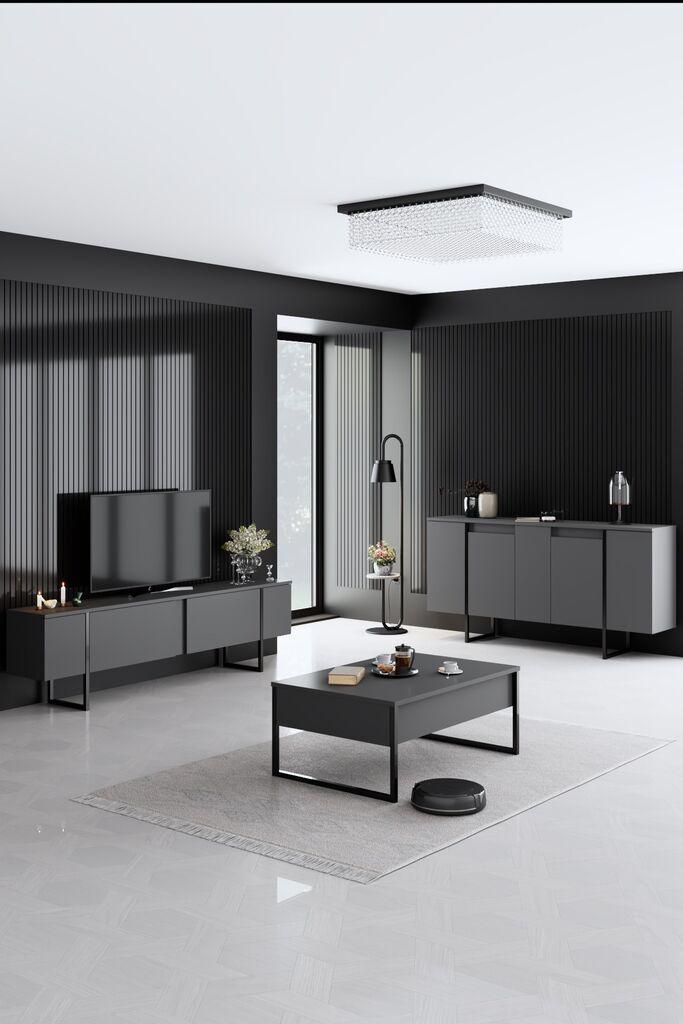 Hanah Home Set nameštaja za dnevnu sobu Luxe, Crna