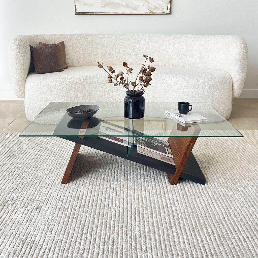 Hanah Home Klub sto Livello, 105x31x65 cm, Braon-crni