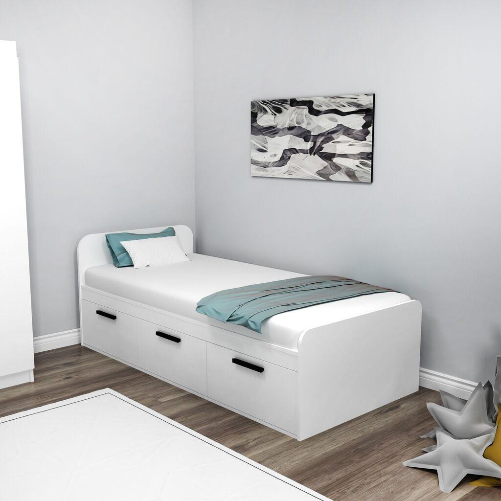 Hanah Home Ram za krevet Akser, 91x50x193.6 cm, Beli