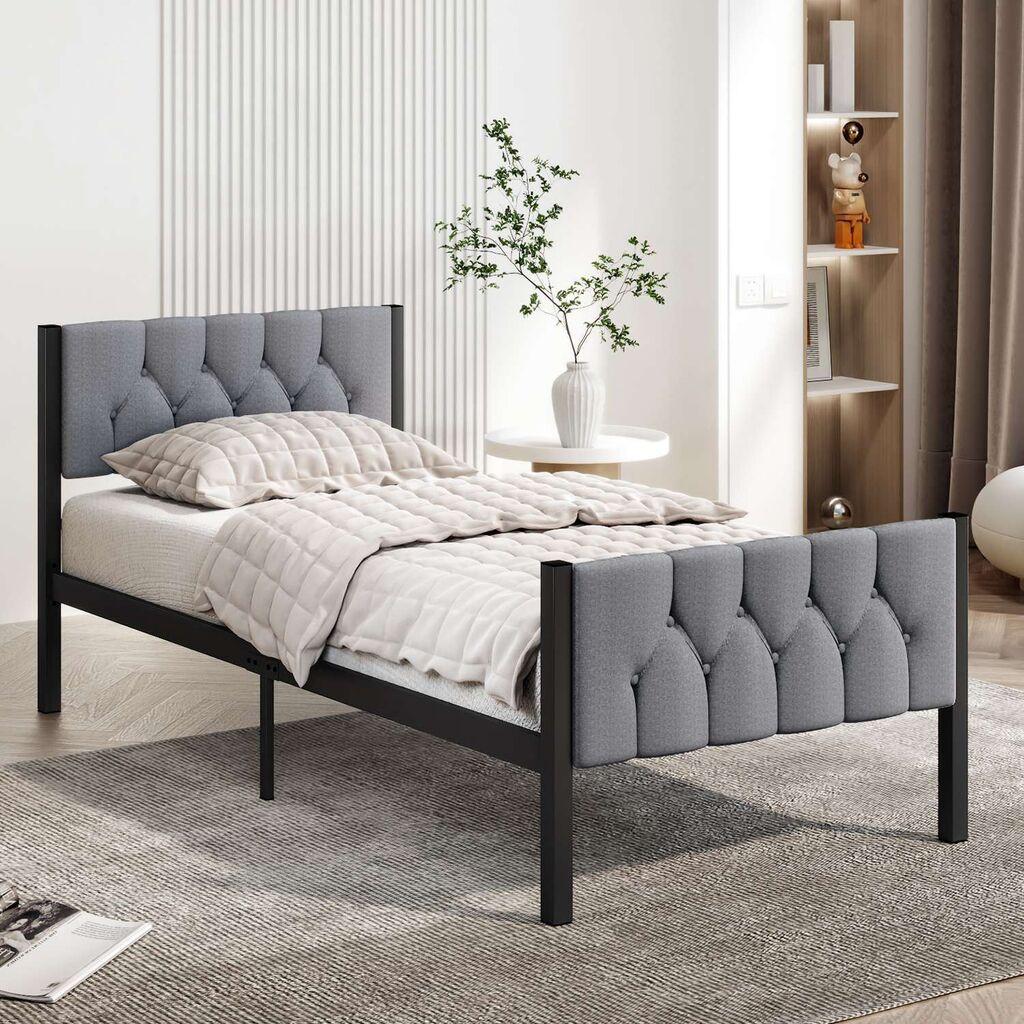 Hanah Home Ram za krevet Stil, 90x200 cm,Sivi