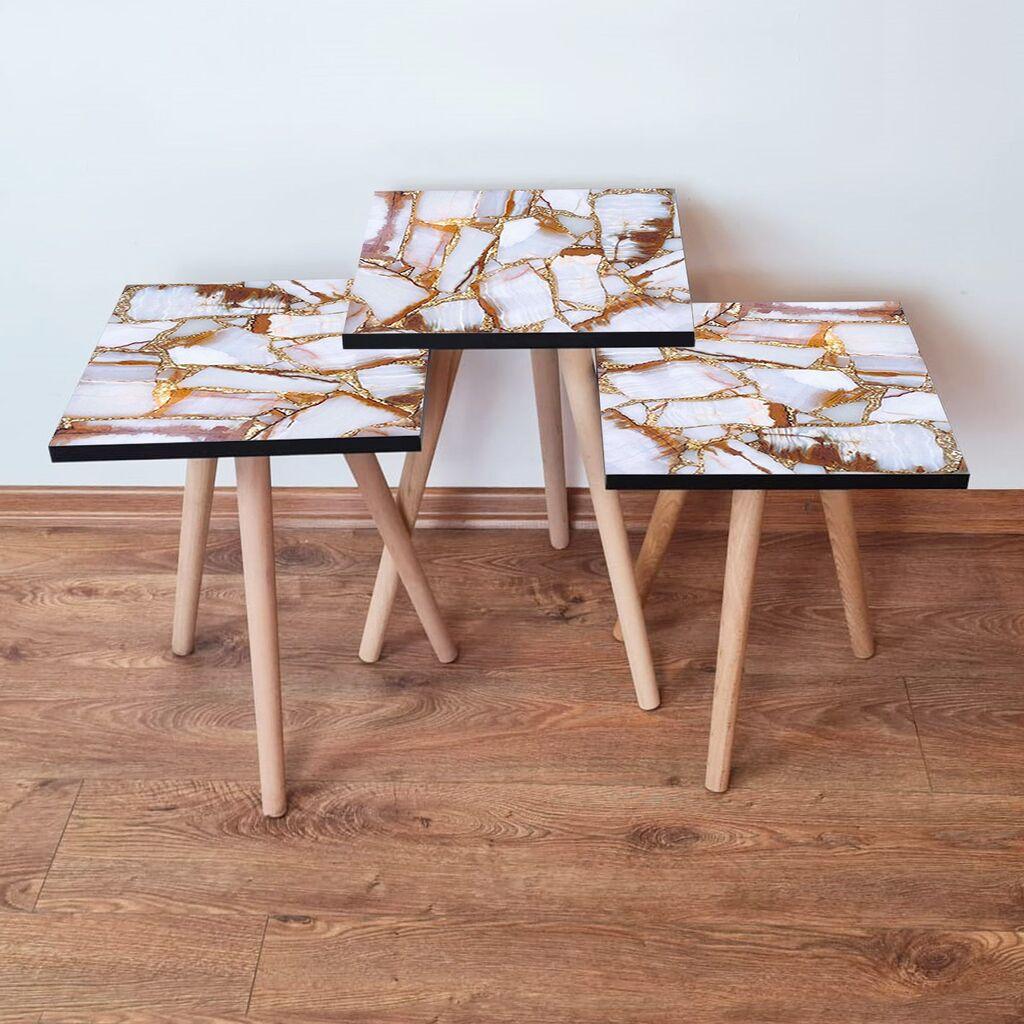 Hanah Home Set klub stočića 3Shp106, 3 komada, Šareni