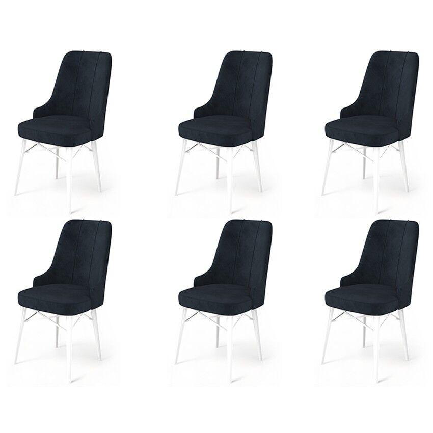Hanah Home Set stolica Pare, 46x94x46 cm, 6 komada, Antracit-bele