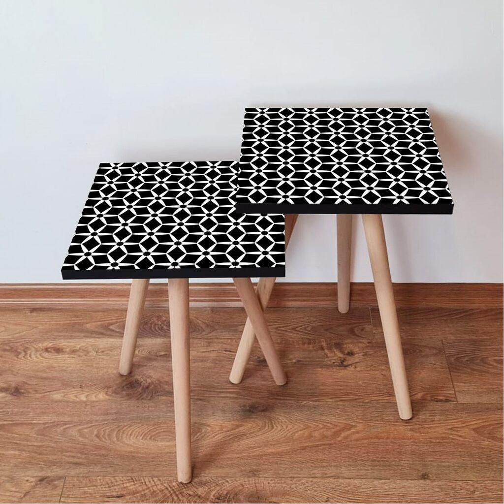 Hanah Home Set klub stočića 2Shp357, 2 komada, Šareni