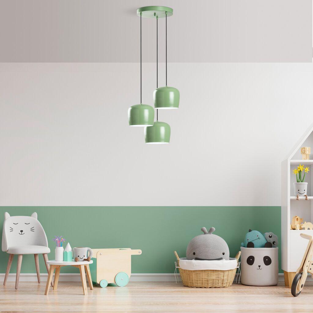 Opviq Luster Yozgat-N-1413, 45-114cm, 45 cm, 3xE27, Zeleni