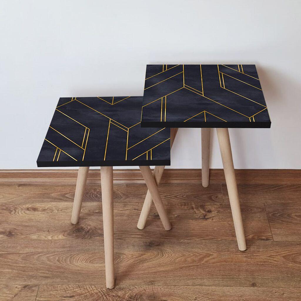Hanah Home Set klub stočića 2Shp71, 2 komada, Šareni