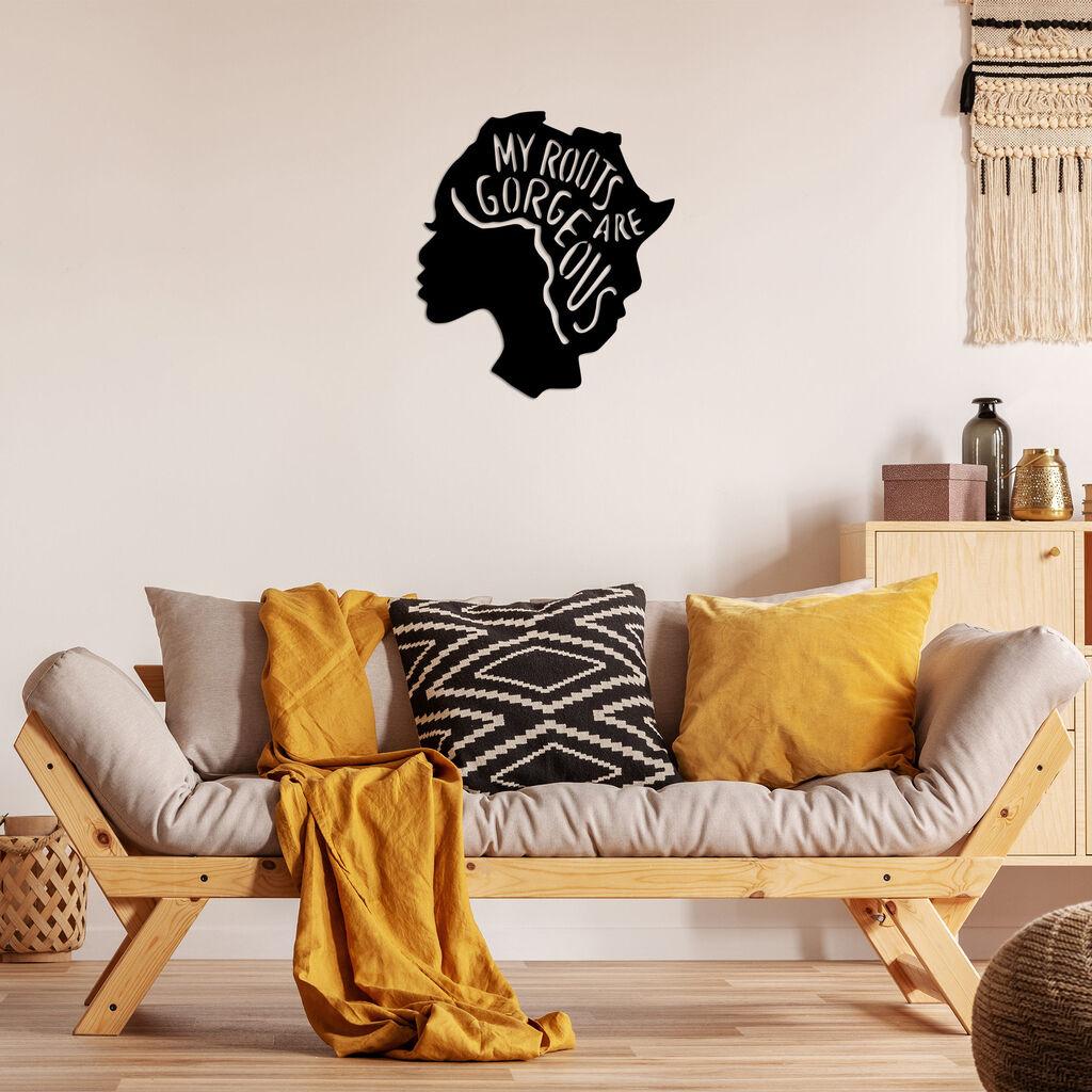 Wallity Zidna dekoracija My Roots Are Gorgeous - 444, 62 x 70 cm,  Crna