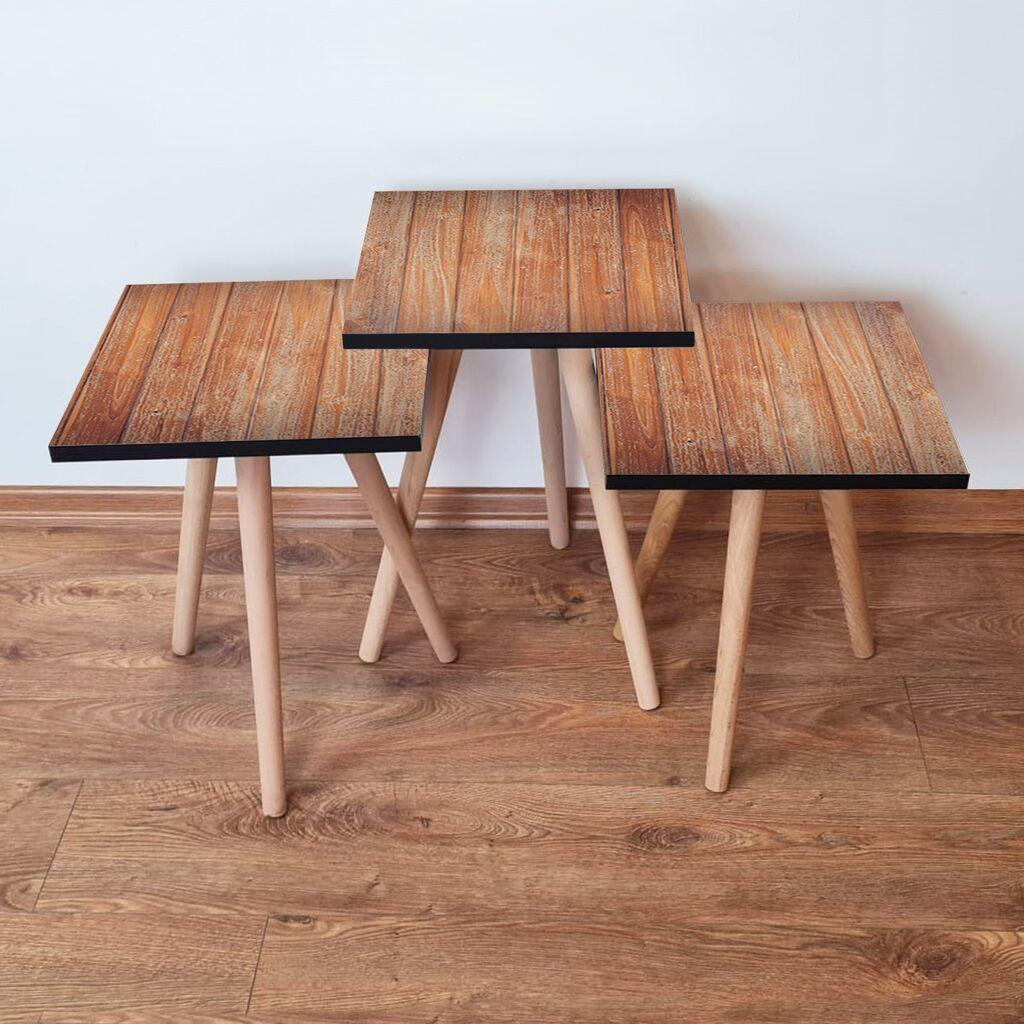Hanah Home Set klub stočića 3Shp354, 3 komada, Šareni