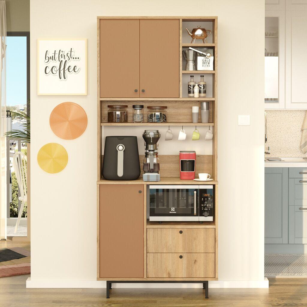 Hanah Home Komoda RE6-SK, 88x205x35.5 cm, Braon