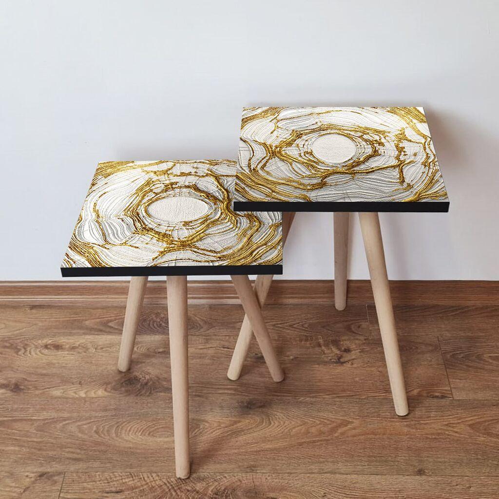Hanah Home Set klub stočića 2Shp99, 2 komada, Šareni