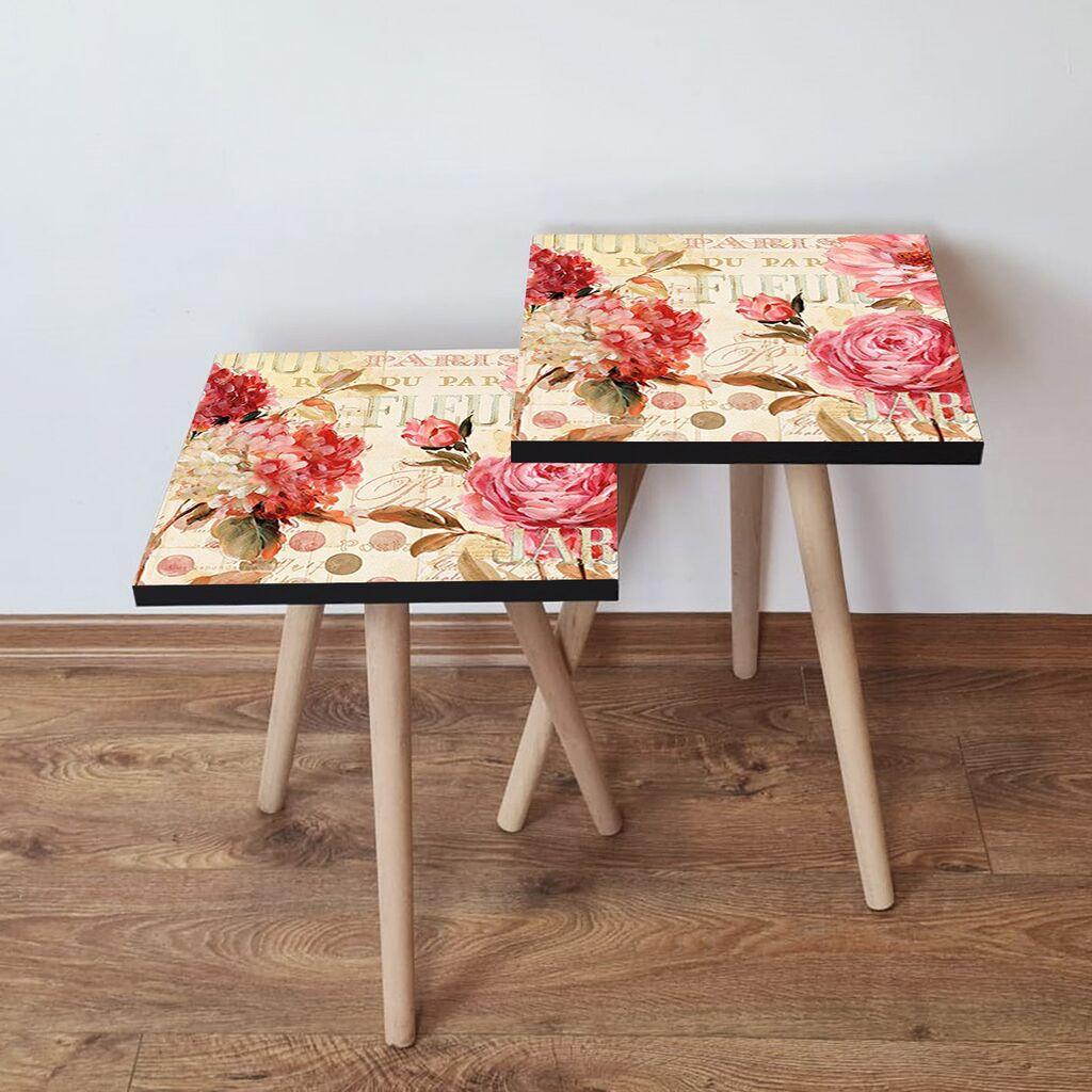 Hanah Home Set klub stočića 2Shp451, 2 komada, Šareni