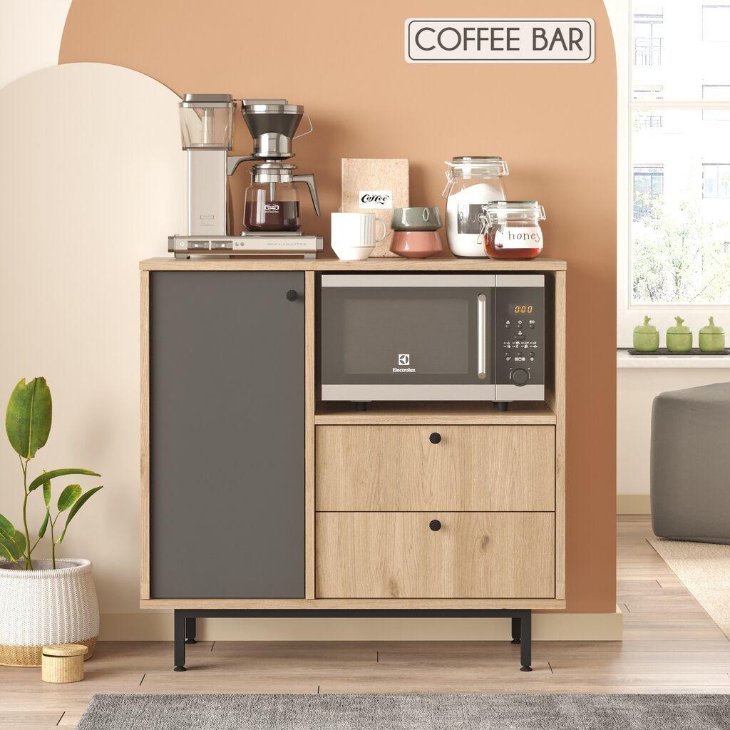 Hanah Home Višenamenska komoda RE1-SA, 88 x85 x35.5 cm, Hrast