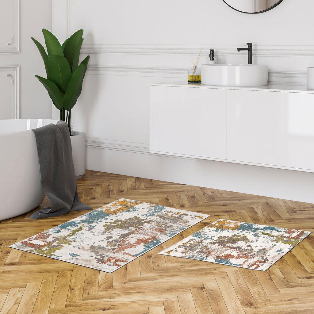 L'essentiel Maison Set 2 prostirke za kupatilo Šareni