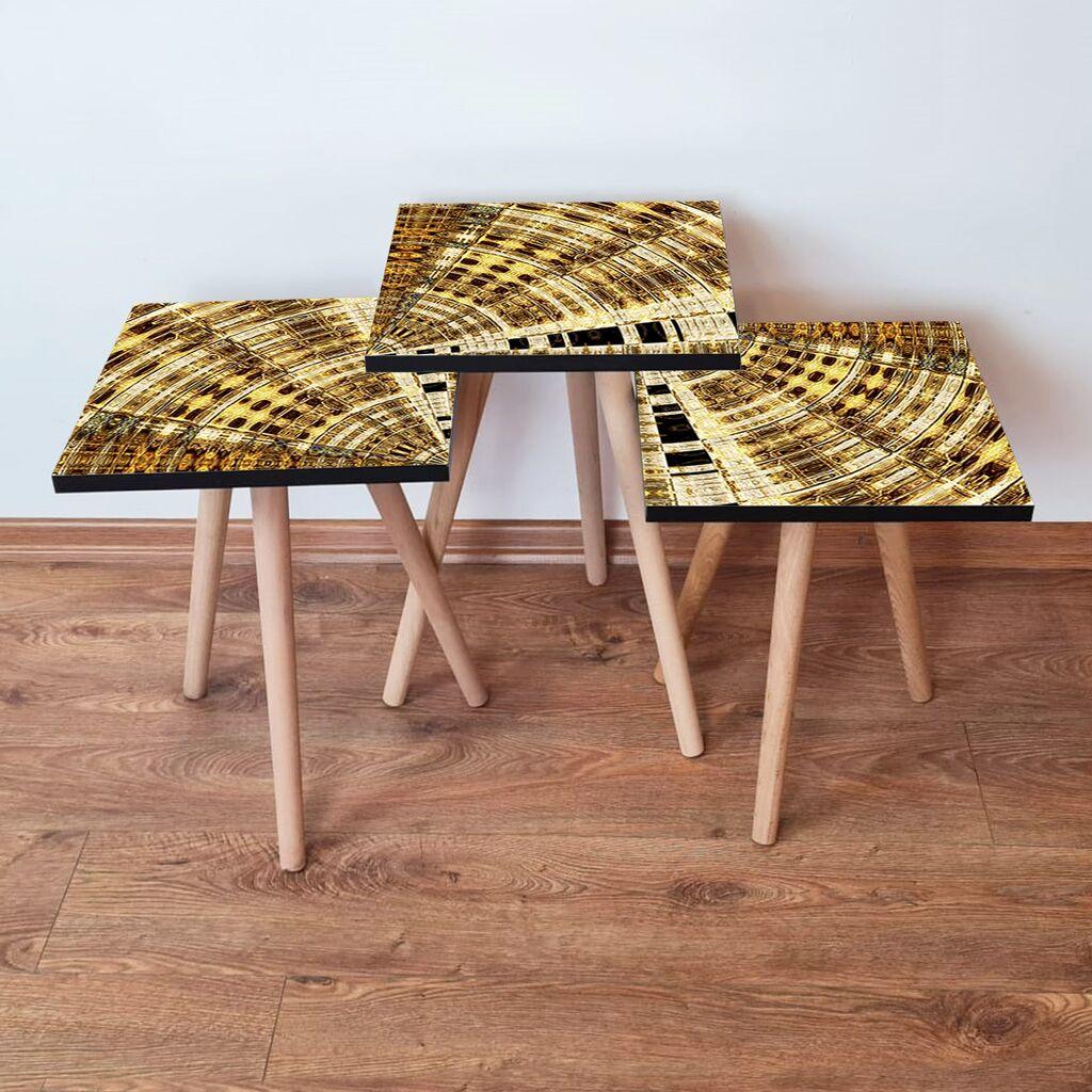 Hanah Home Set klub stočića 3Shp142, 3 komada, Šareni