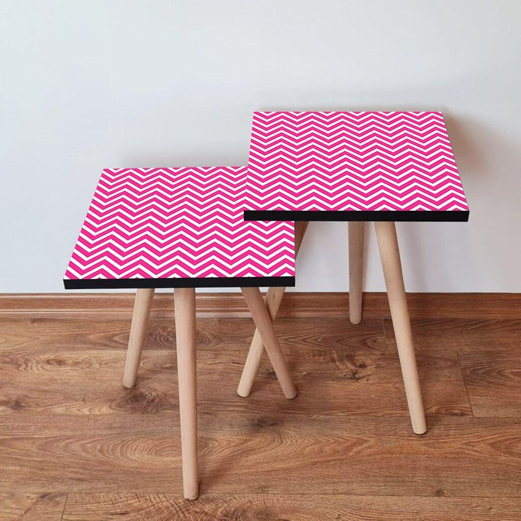 Hanah Home Set klub stočića 2Shp518, 2 komada, Šareni