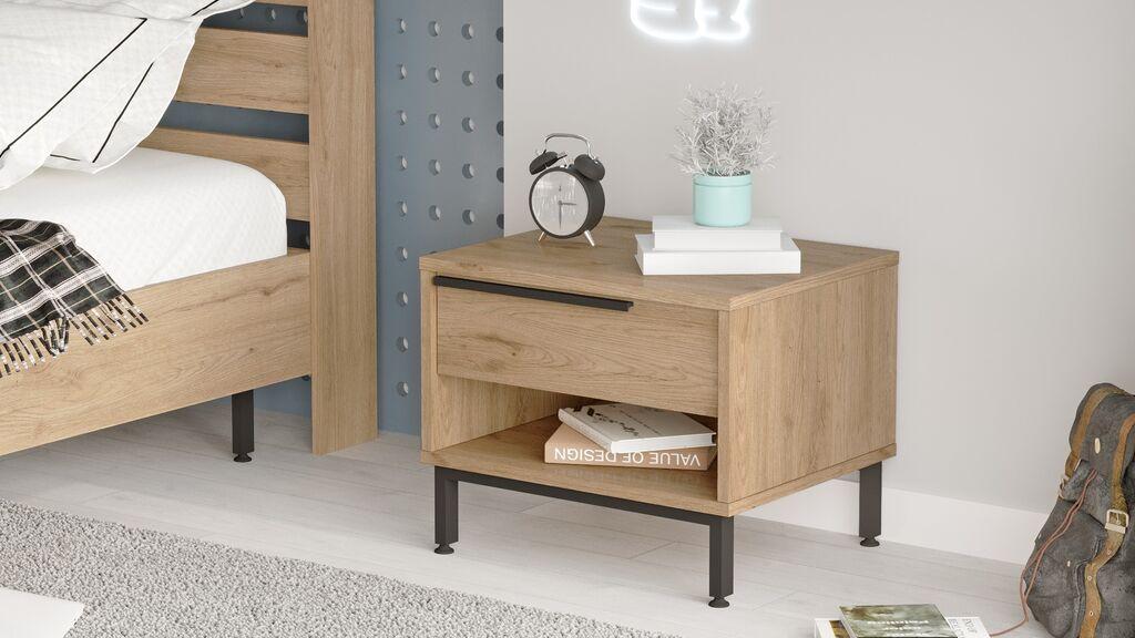 Hanah Home Noćni stočić On14-S, 53.6x42.4x44.5 cm, Orah