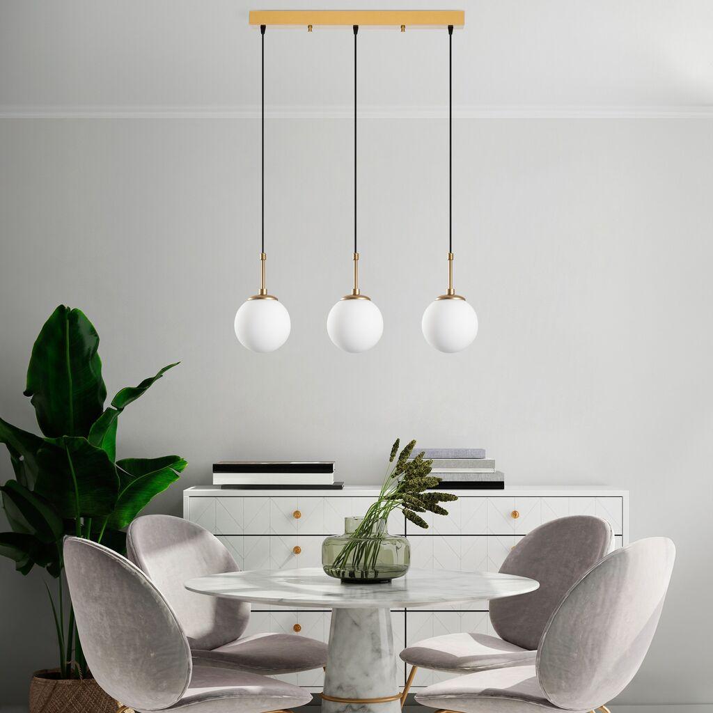 Opviq Luster Orbital-15-14012, 65x15x115cm, IP20, Belo-zlatne boje