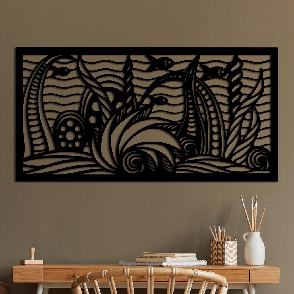 Wallity Zidna dekoracija Ocean, 85 x 40 cm,  Crna