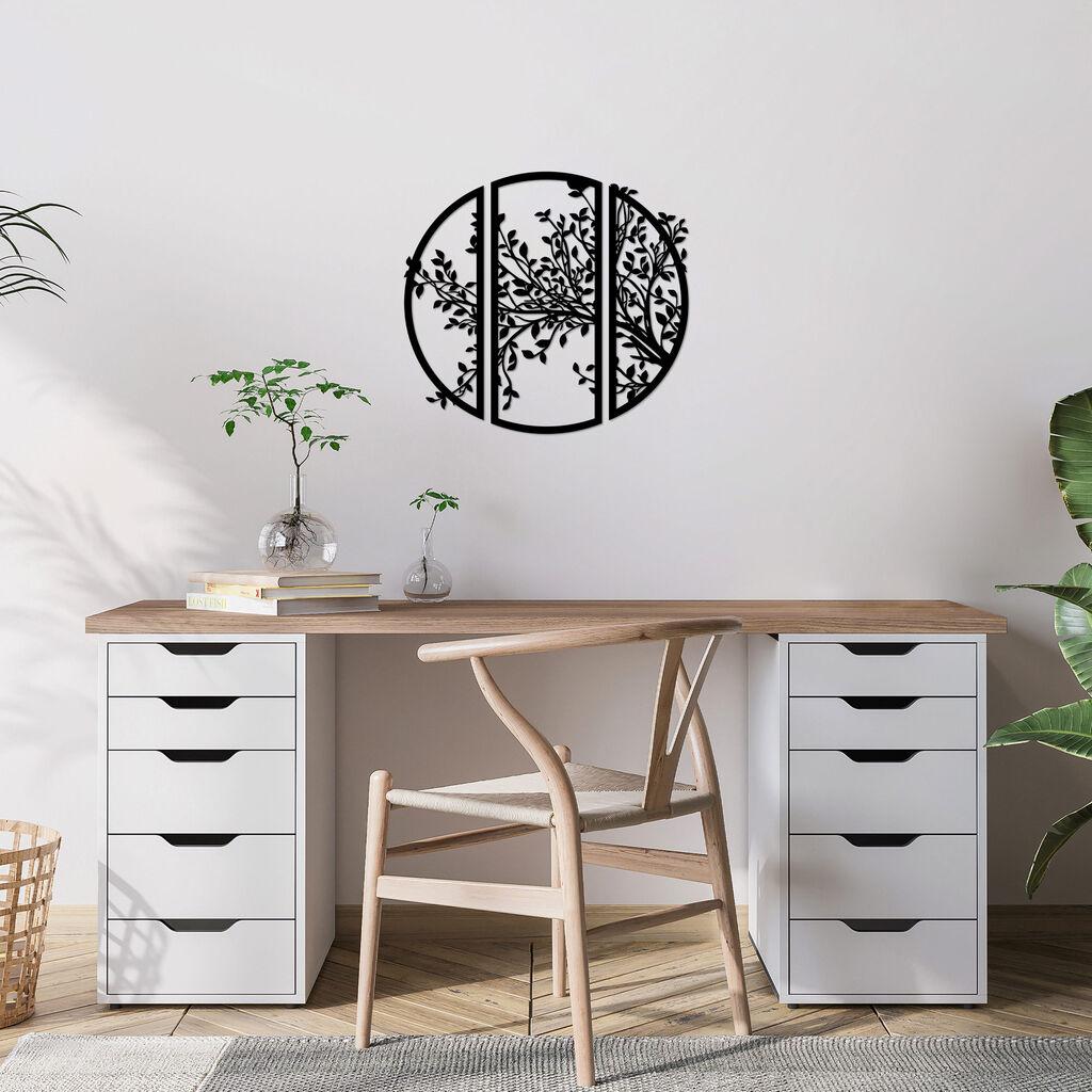 Wallity Zidna dekoracija Piece Flower - 502, 56 x 60 cm,  Crna