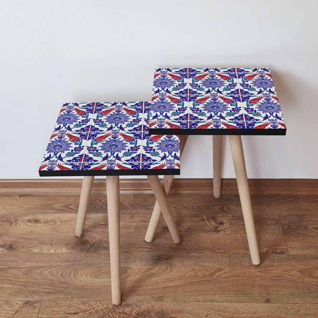 Hanah Home Set klub stočića 2Shp53, 2 komada, Šareni