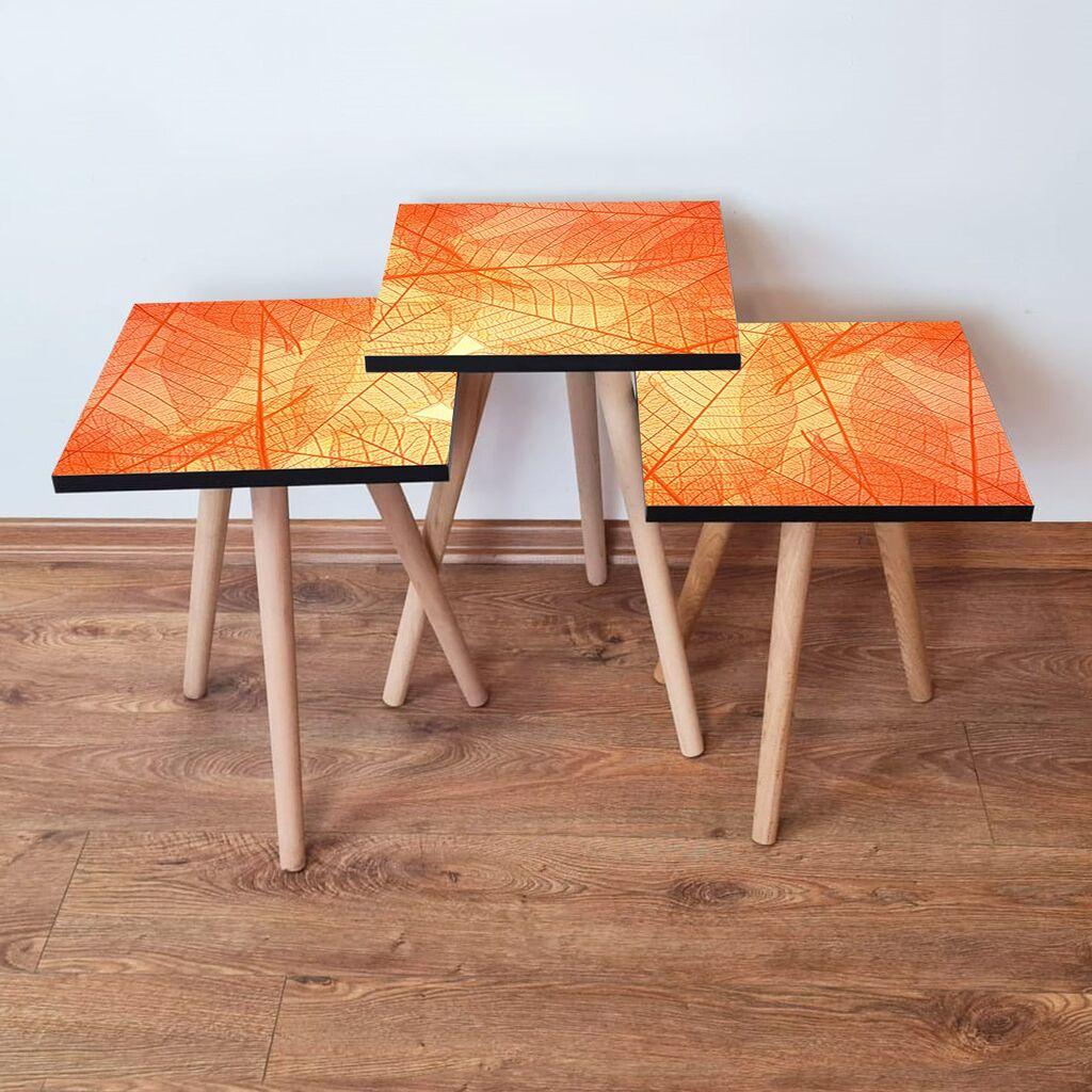 Hanah Home Set klub stočića 3Shp359, 3 komada, Šareni