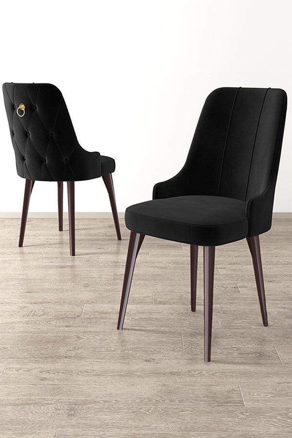 Hanah Home Set stolica Newa, 46x94x46 cm, 4 komada, Braon-crne