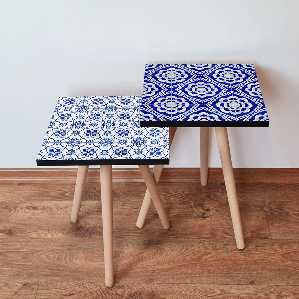 Hanah Home Set klub stočića 2Shp249, 2 komada, Šareni