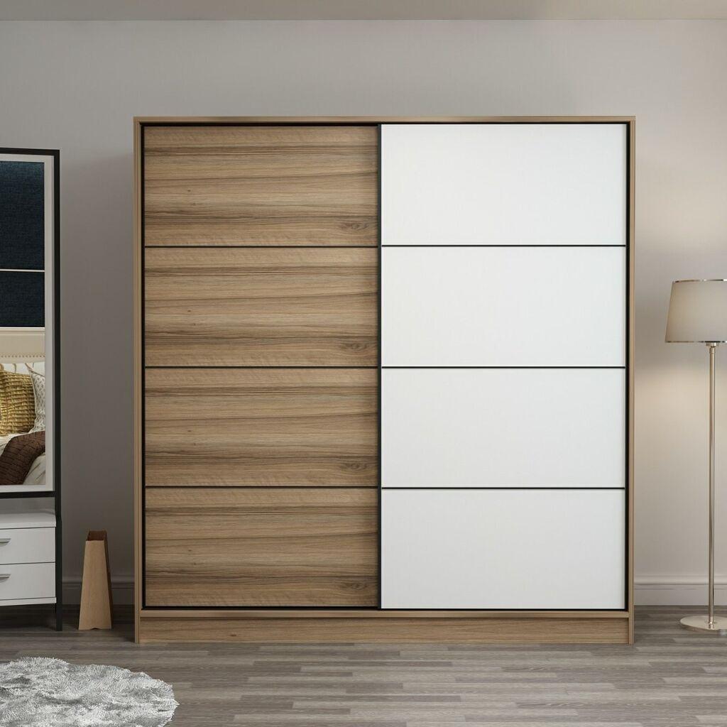 Hanah Home Garderober Kale-3983, 180x210x52 cm, Hrast-beli