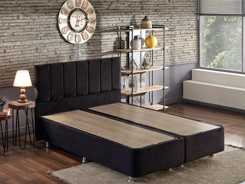 Hanah Home Ram za krevet Ela Double, 150x100x200 cm, Crni