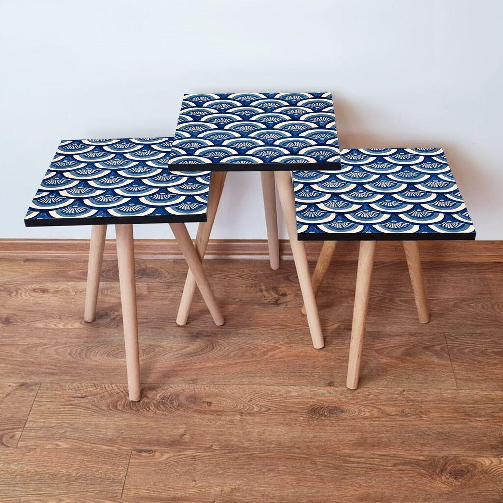 Hanah Home Set klub stočića 3Shp157, 3 komada, Šareni