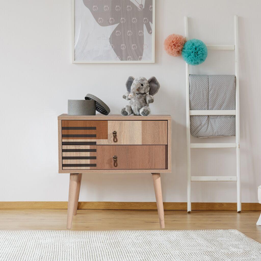 Hanah Home Noćni ormarić City Colorblock, 60x61x40 cm, Šareni