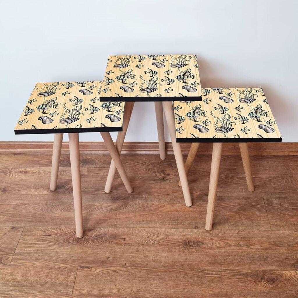 Hanah Home Set klub stočića 3Shp11, 3 komada, Šareni