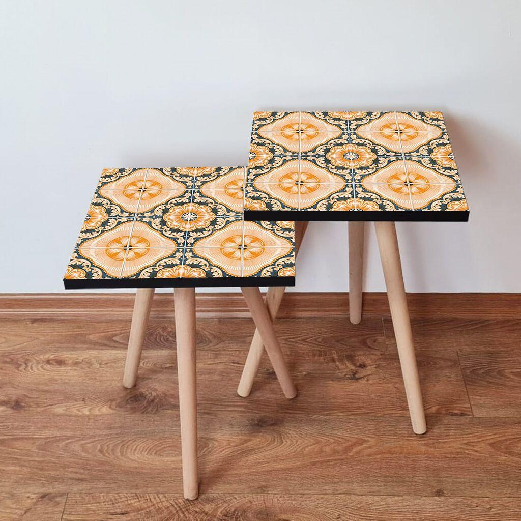 Hanah Home Set klub stočića 2Shp224, 2 komada, Šareni