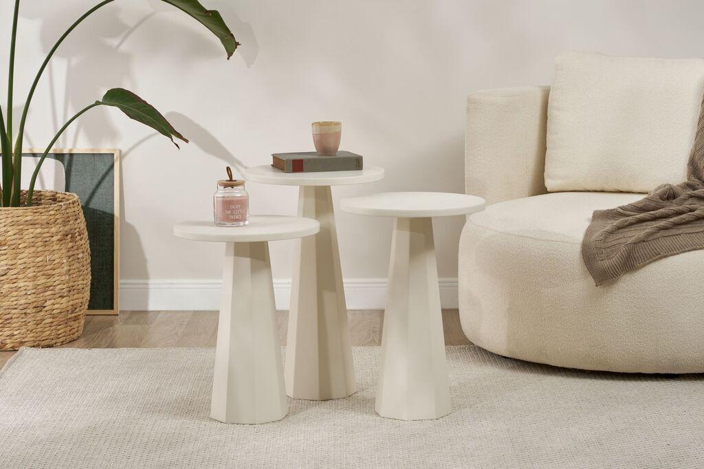 Hanah Home Set klub stolova, Lilyum, 3 komada, Beli