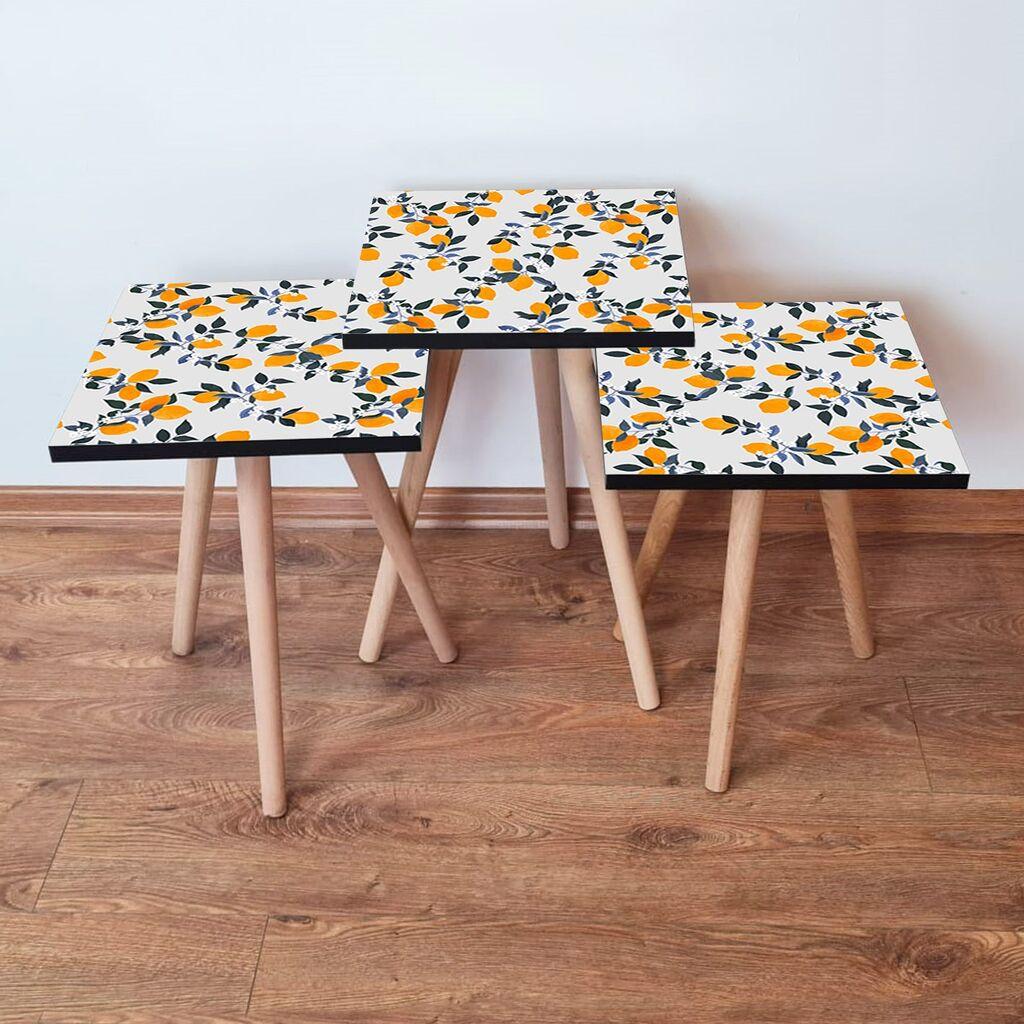 Hanah Home Set klub stočića 3Shp158, 3 komada, Šareni