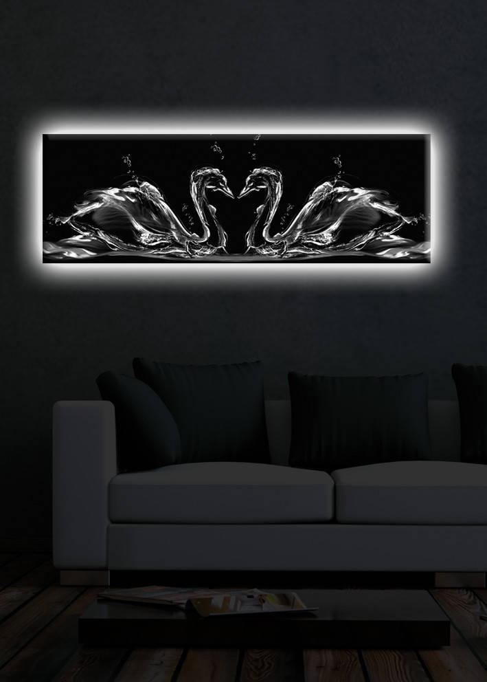 Wallity Slika na platnu sa LED osvetljenjem 30x90cm