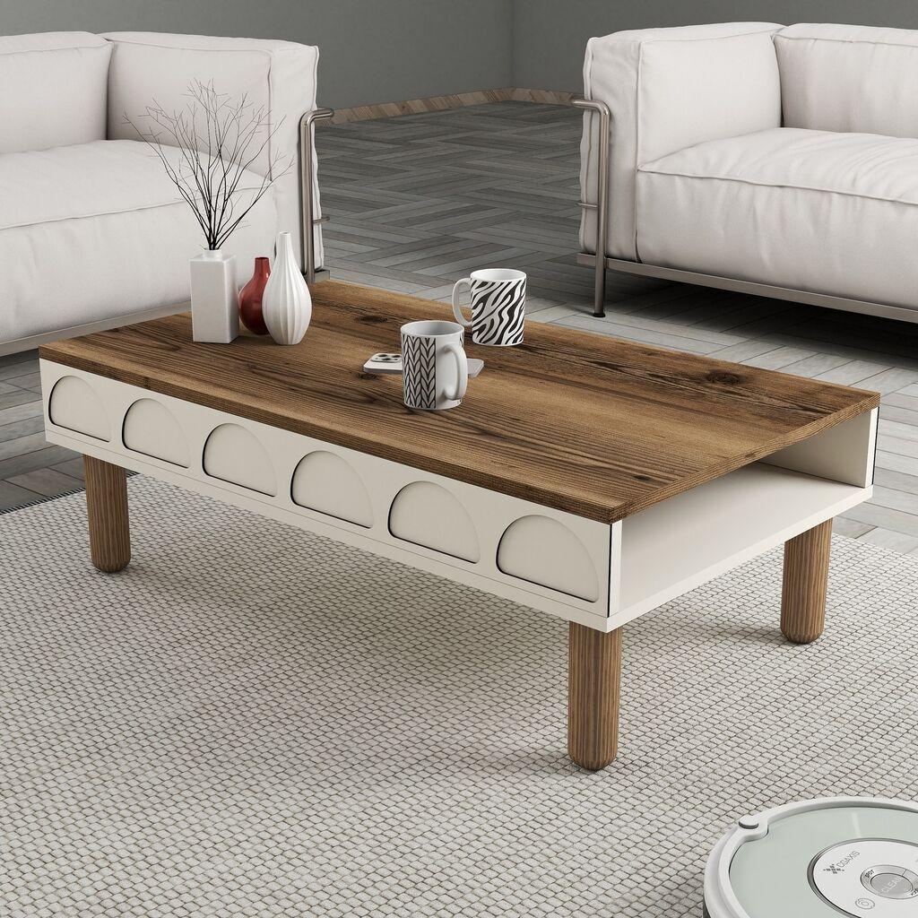 Hanah Home Klub sto Bohem 853, 180x35.6x60 cm, Krem-smeđi