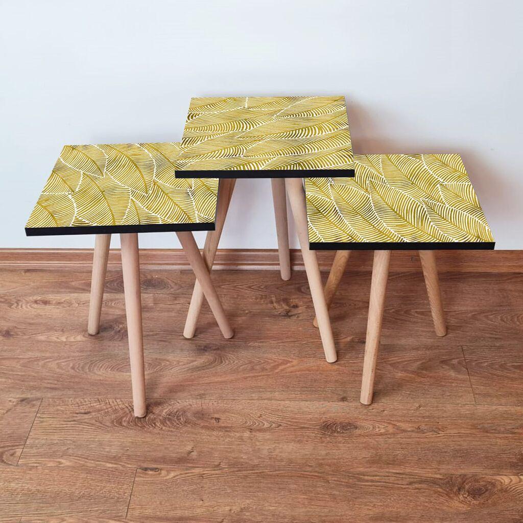 Hanah Home Set klub stočića 3Shp239, 3 komada, Šareni