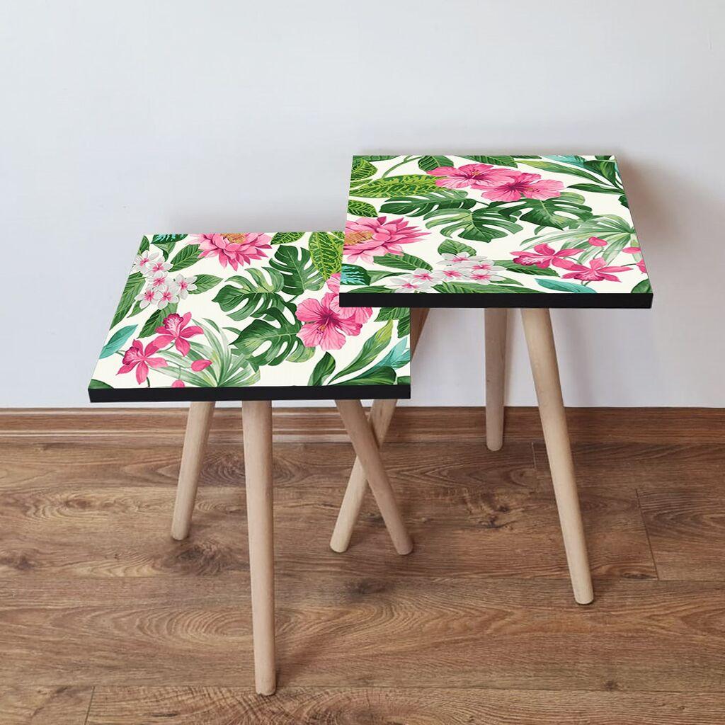 Hanah Home Set klub stočića 2Shp63, 2 komada, Šareni