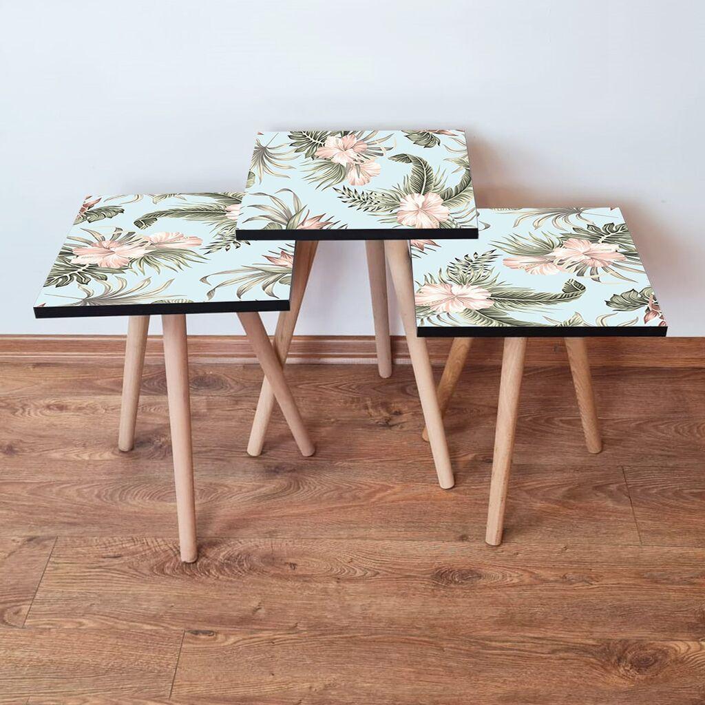 Hanah Home Set klub stočića 3Shp207, 3 komada, Šareni