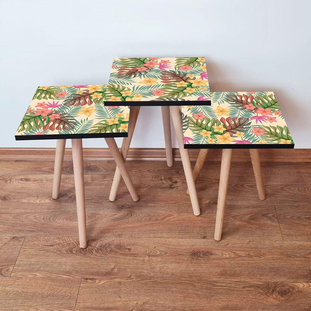 Hanah Home Set klub stočića 3Shp20, 3 komada, Šareni