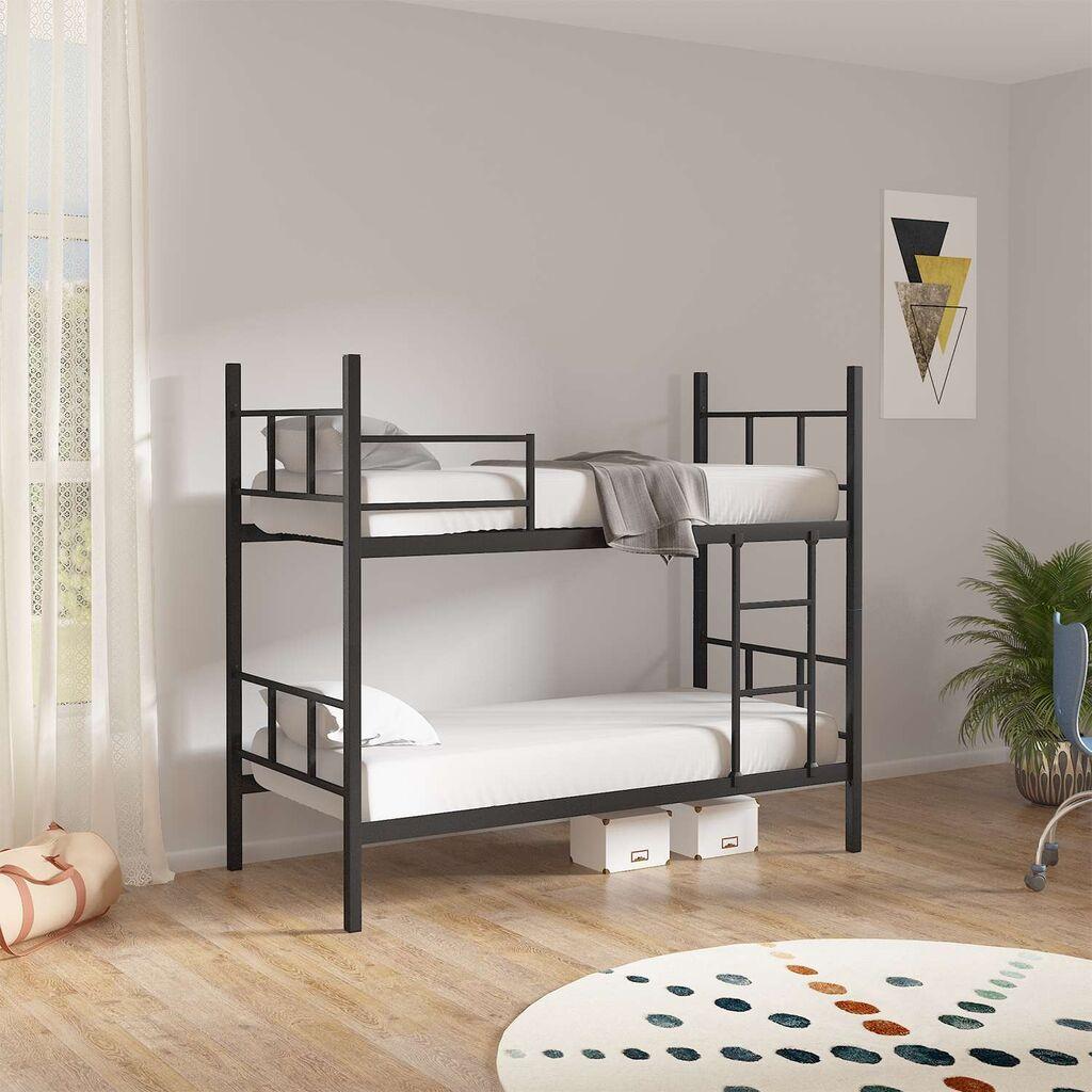 Hanah Home Krevet na sprat Defne, 90x190 cm, Crni
