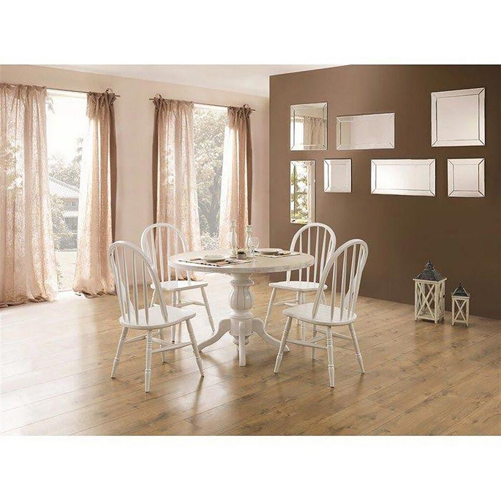 Hanah Home Trpezarijski sto i stolice Albero08, 120x75 cm, 4 stolice, Beli