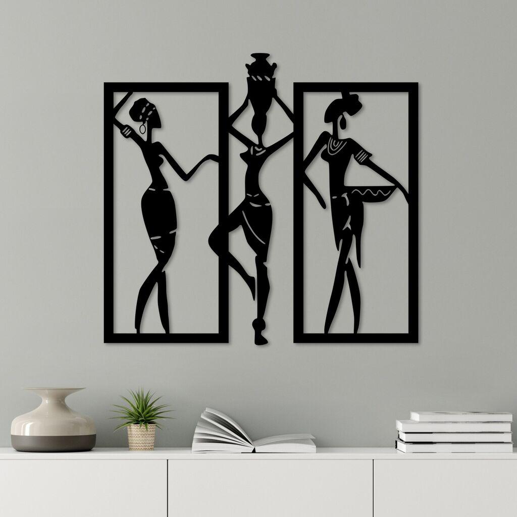 Wallity Zidna dekoracija African Women, 66x62cm, Crna