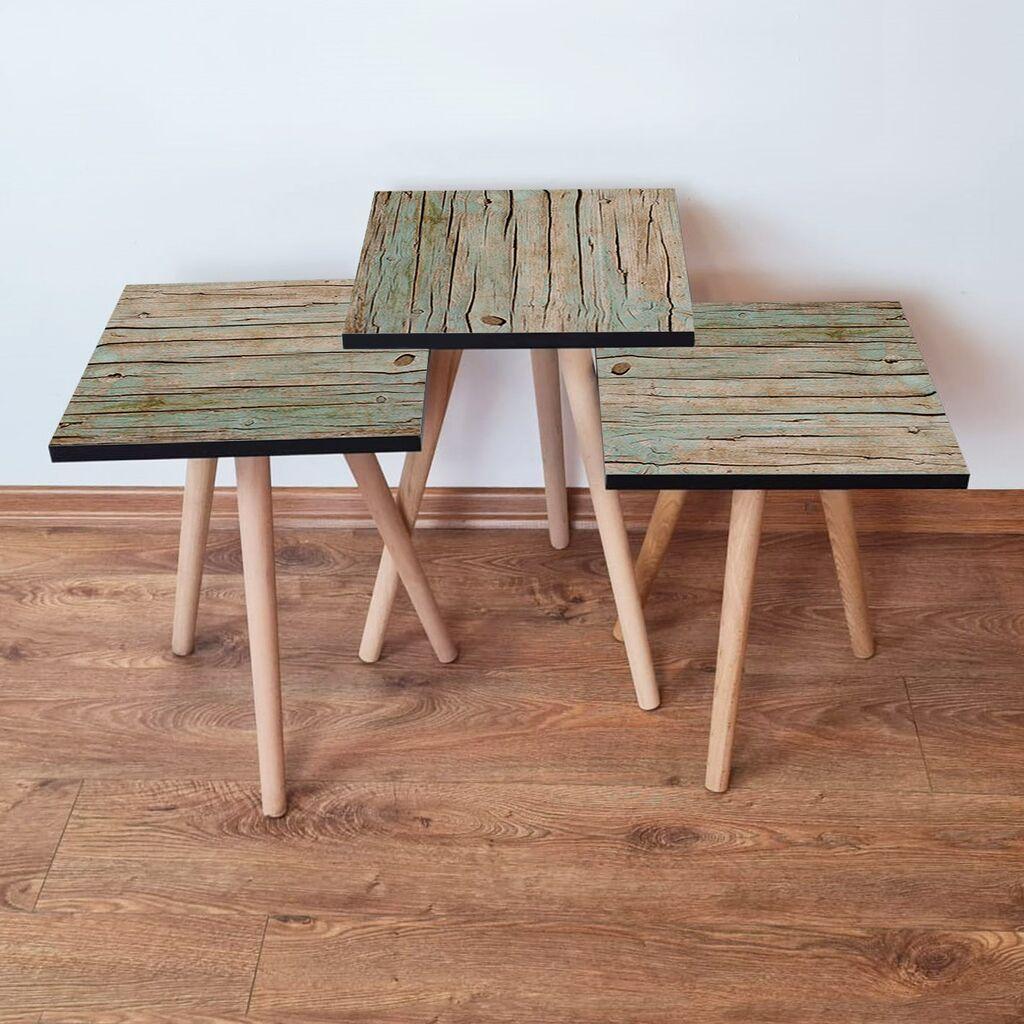 Hanah Home Set klub stočića 3Shp125, 3 komada, Šareni