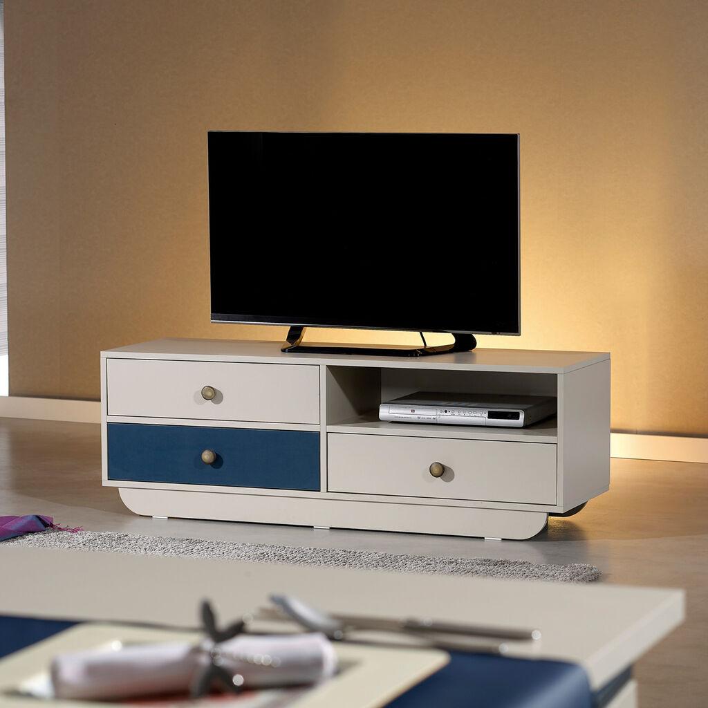 Hanah Home TV komoda Casablanca Scandinavian, 140x48x41 cm, Belo-plava
