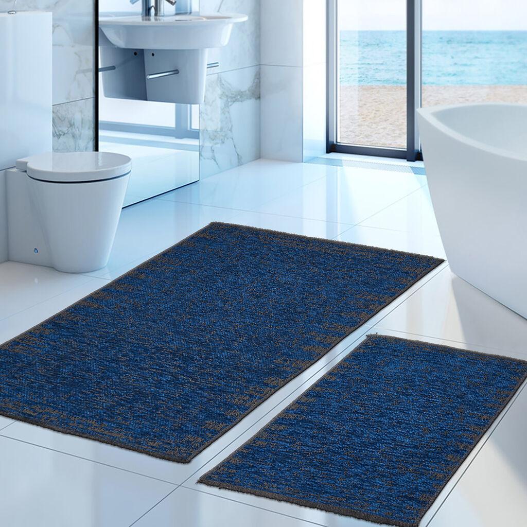 L'essentiel Maison Set 2 prostirke za kupatilo Plavi