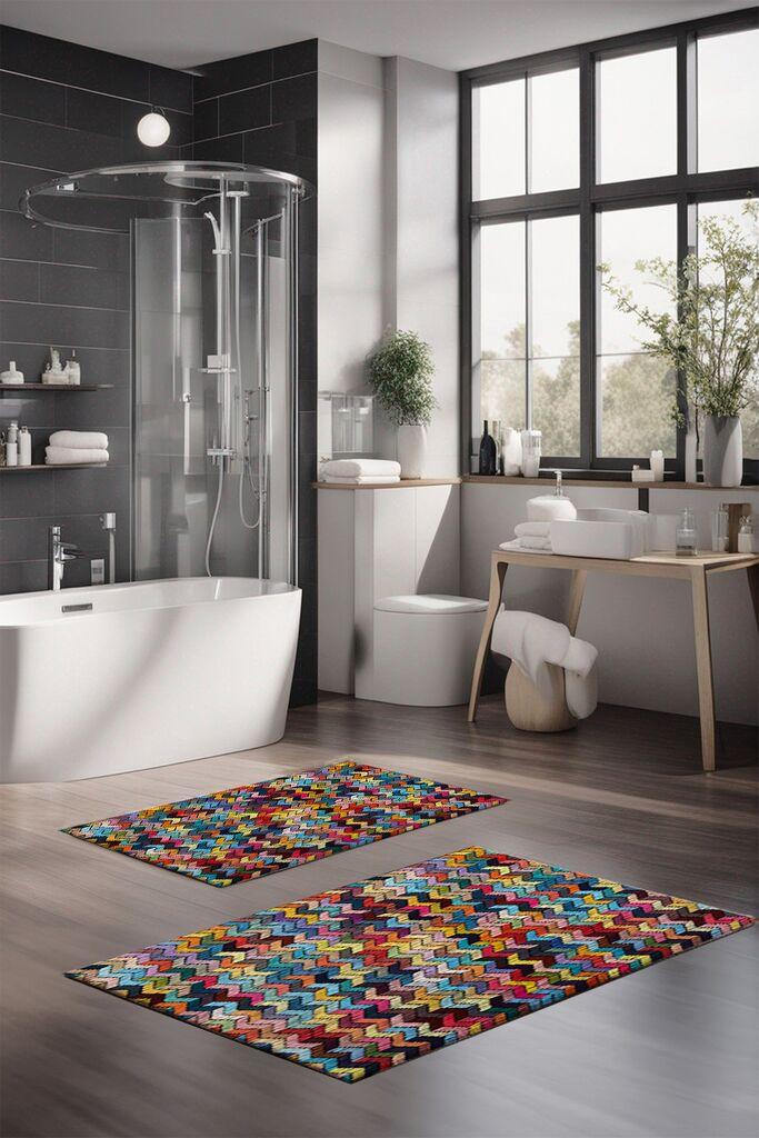 L'essentiel Maison Set prostirki za kupatilo CT-5081, 2 Komada, Šarena
